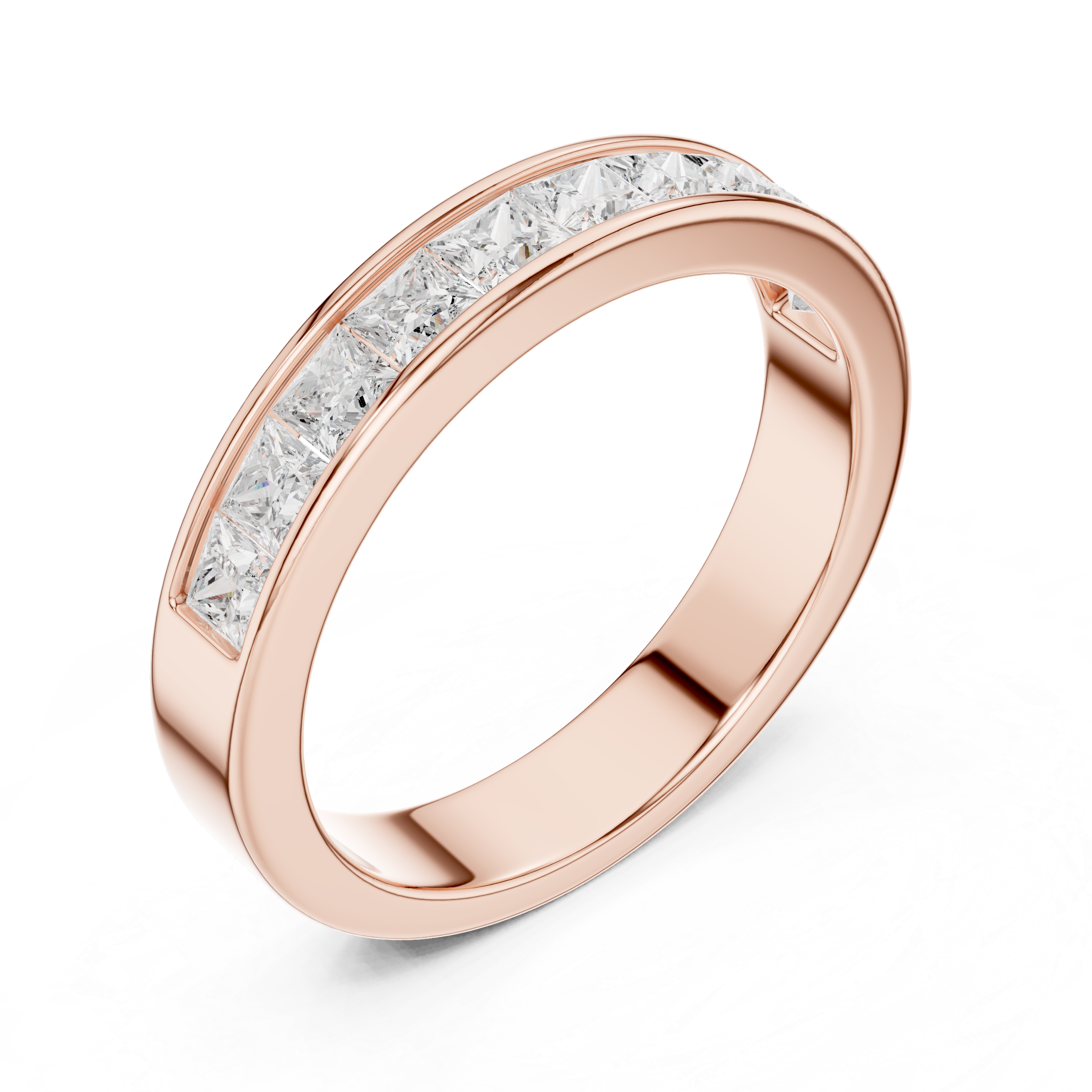 Princess Cut Diamond Channel Set Wedding Band