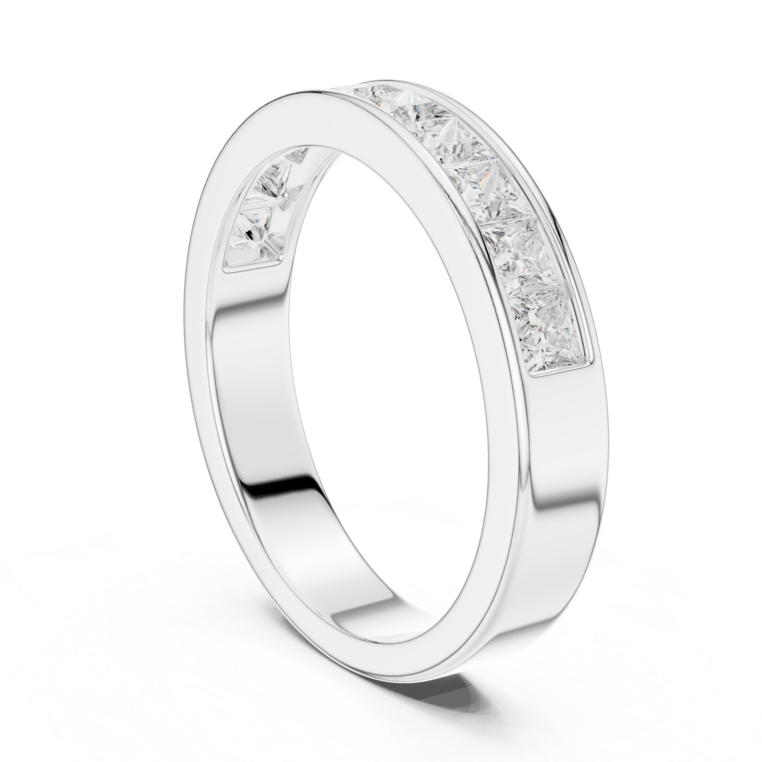 Princess Cut Diamond Channel Set Wedding Band