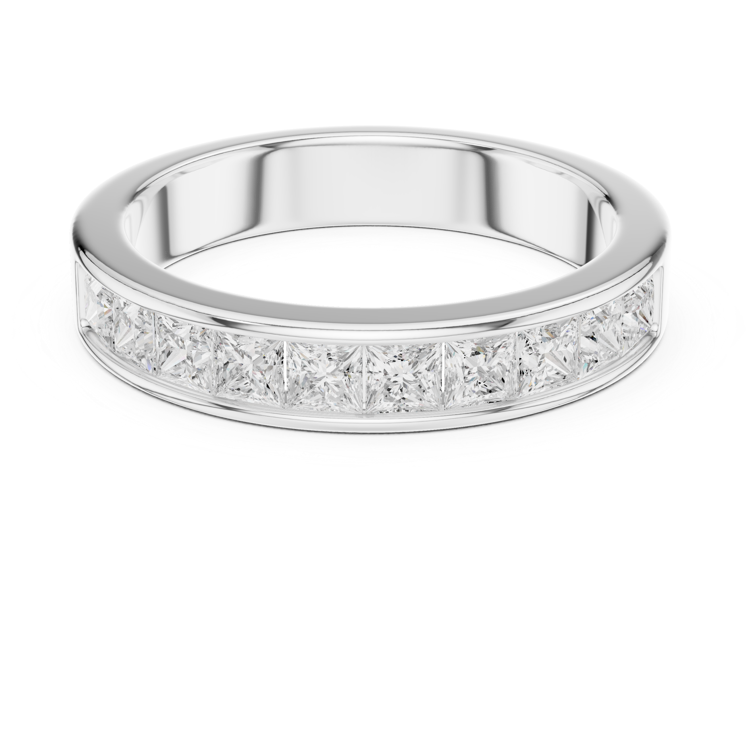 Princess Cut Diamond Channel Set Wedding Band