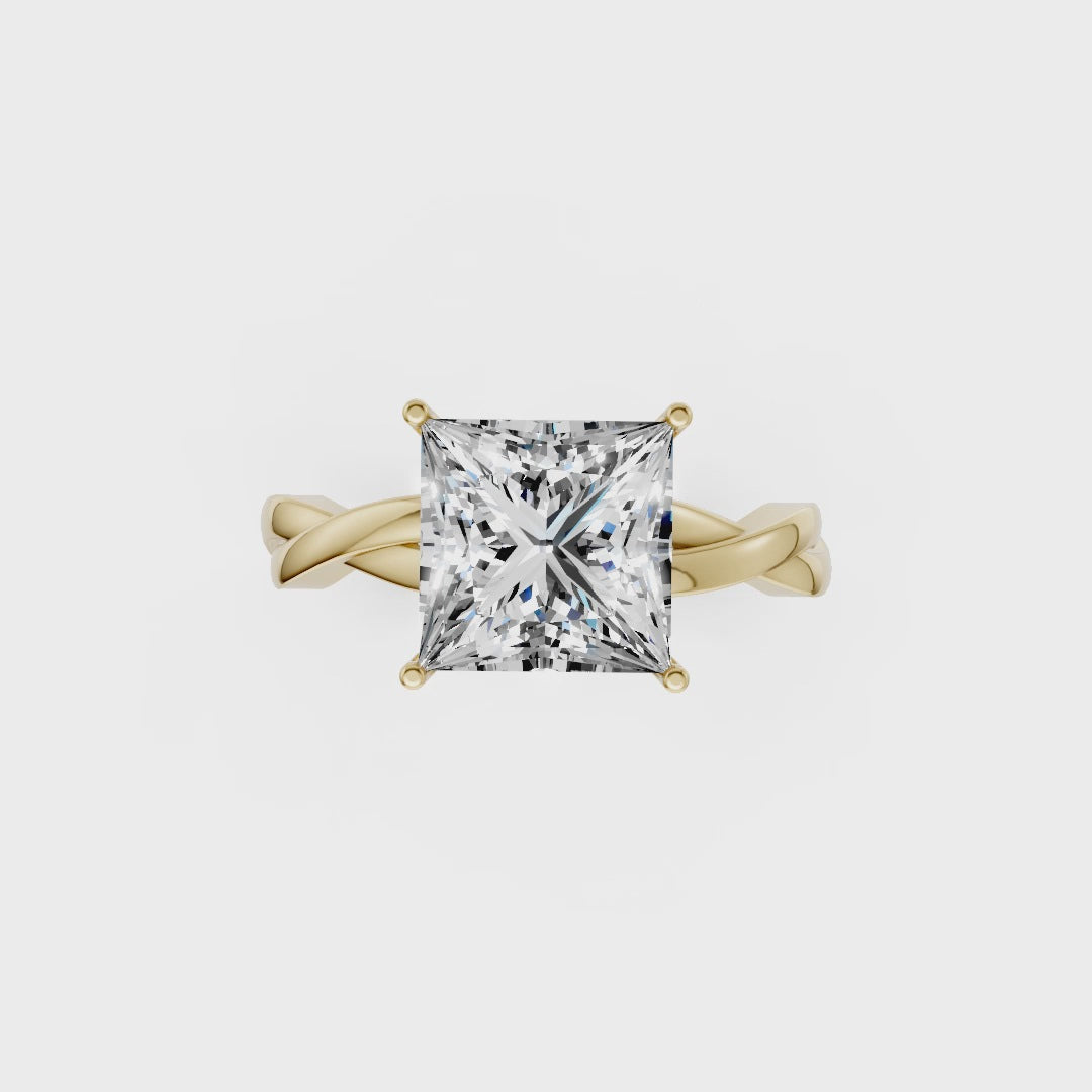 Princess Cut Diamond Crisscross Ring