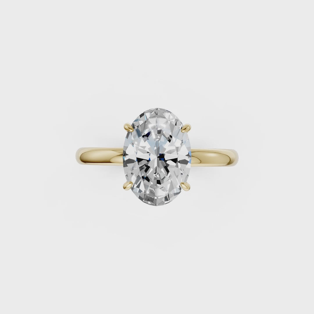 Oval Diamond Hidden Halo Ring