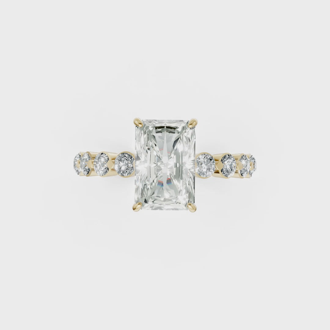Radiant Diamond Shared Prong Engagement Ring