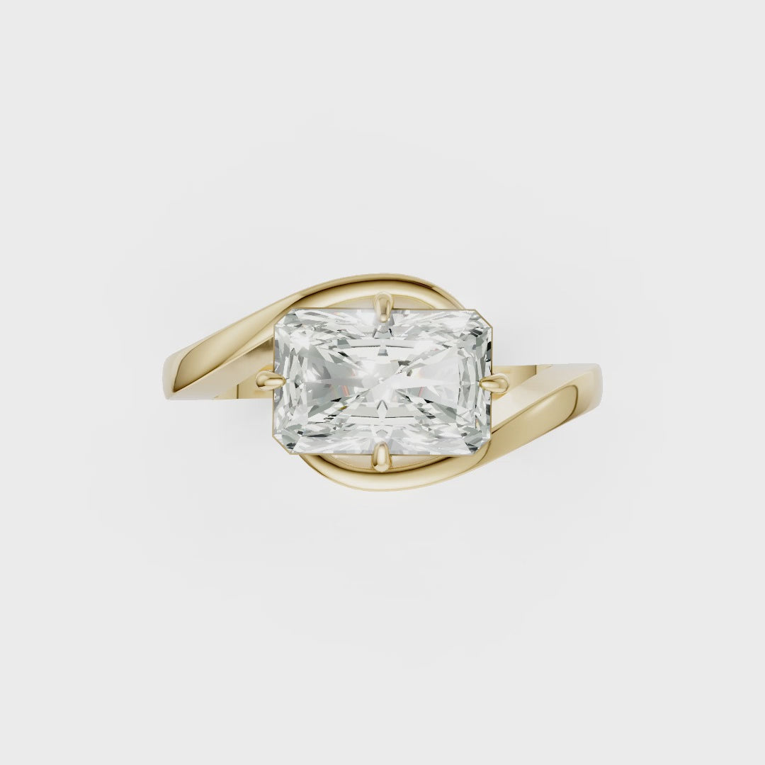 Radiant Diamond Bypass Shank Ring