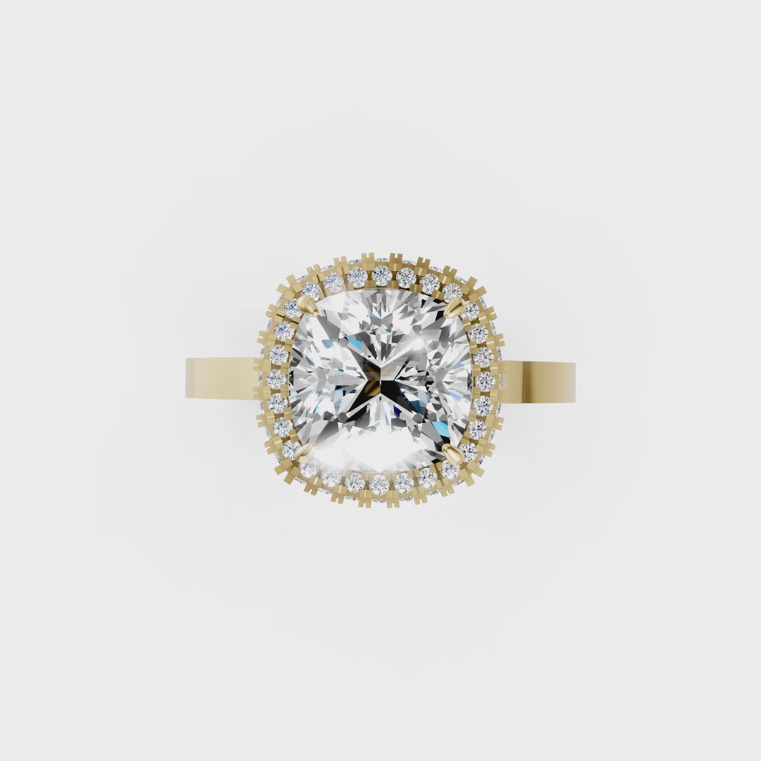 Cushion Diamond Double Halo Ring