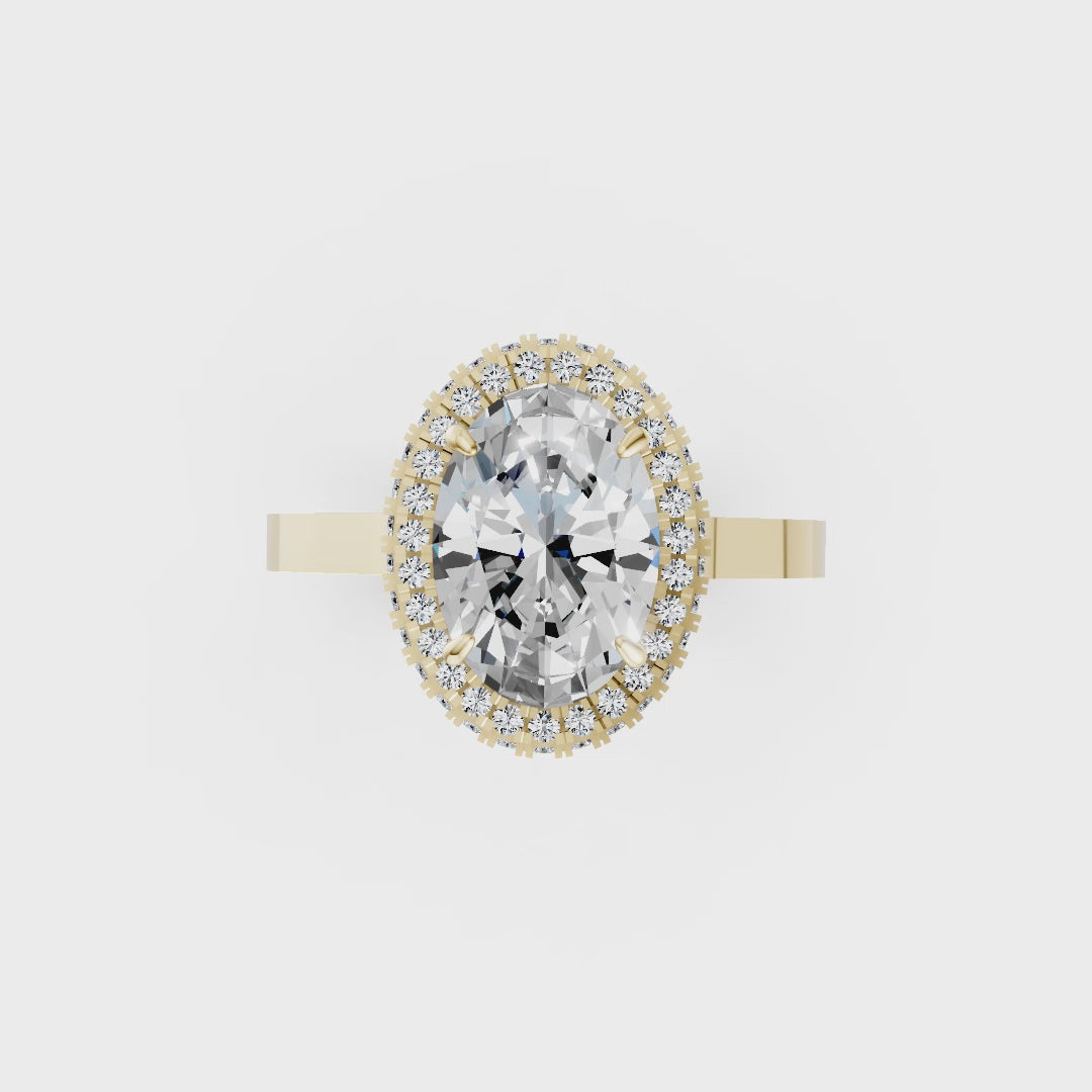 Oval Diamond Double Halo Ring