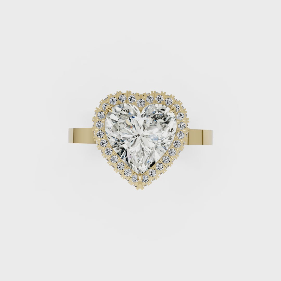 Heart Diamond Double Halo Ring