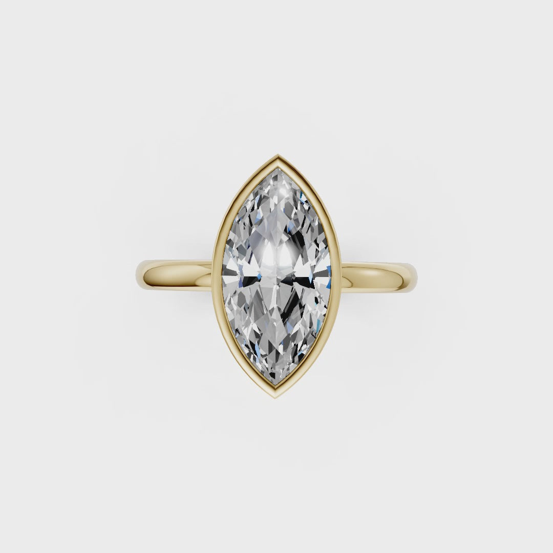 Marquise Solitaire Bezel Ring