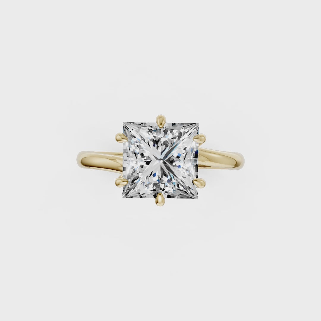 Princess Diamond Bypass Shank Solitaire Ring