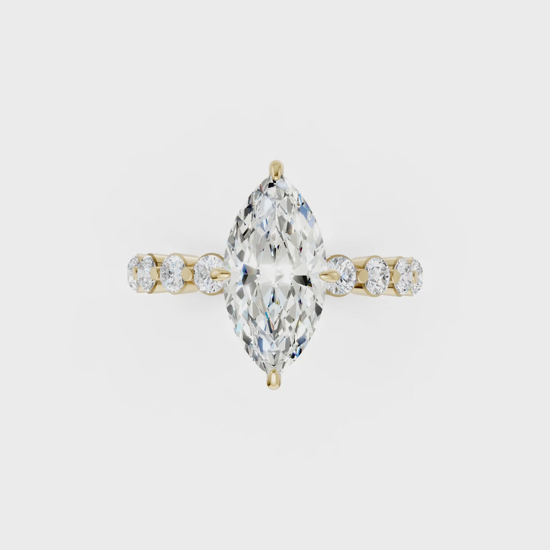 Marquise Diamond Shared Prong Engagement Ring