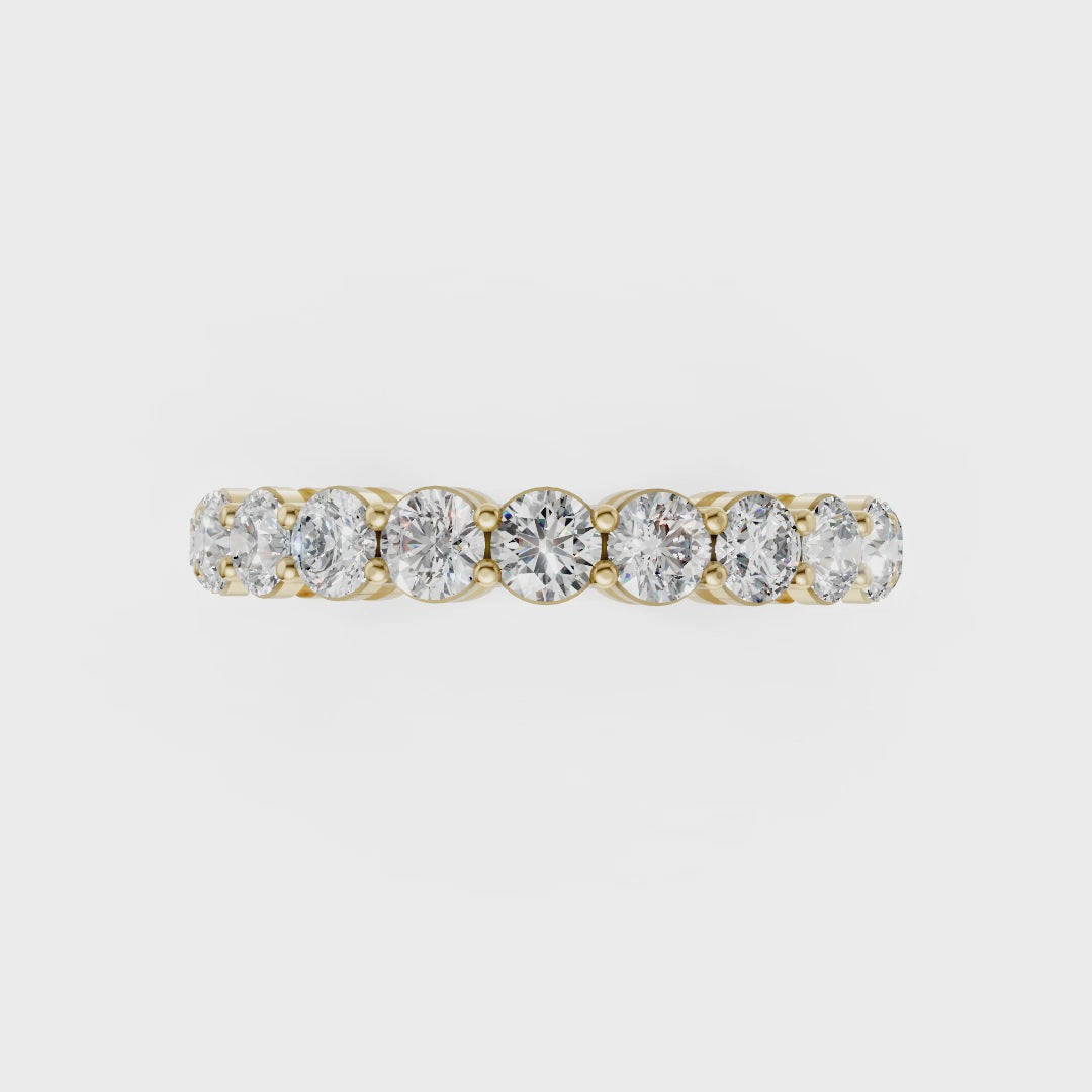 Round Diamond Half Eternity Band