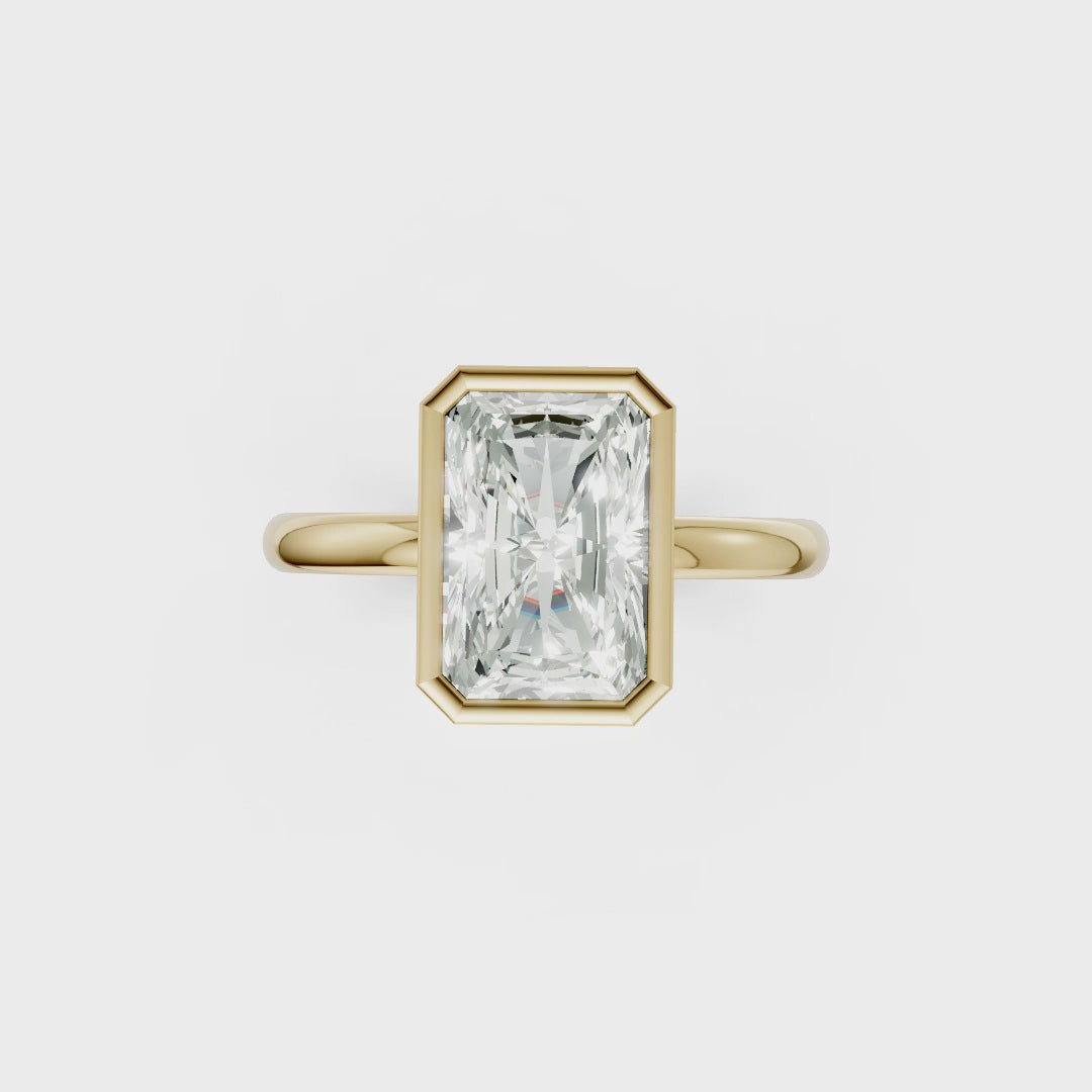 Radiant Solitaire Bezel Ring