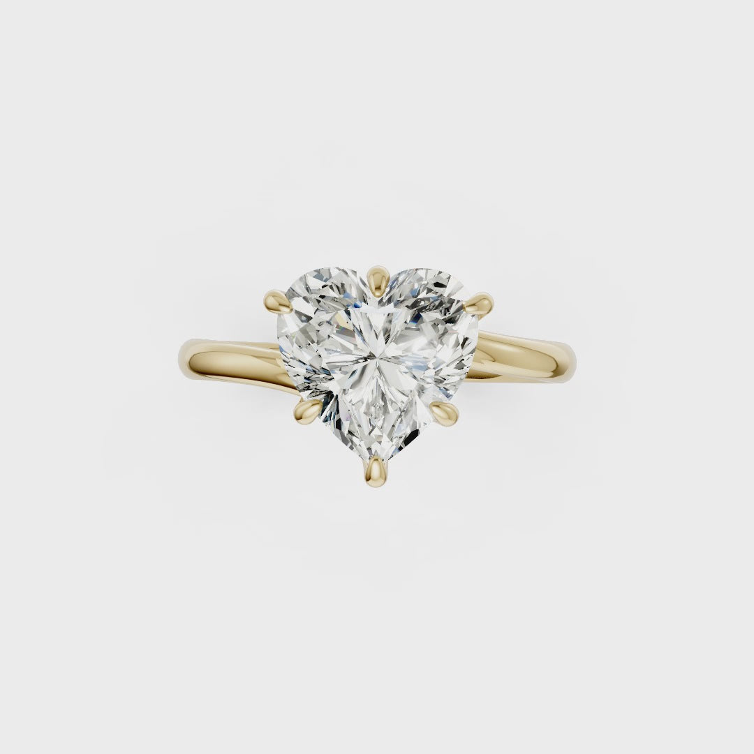 Heart Diamond Bypass Shank Solitaire Ring