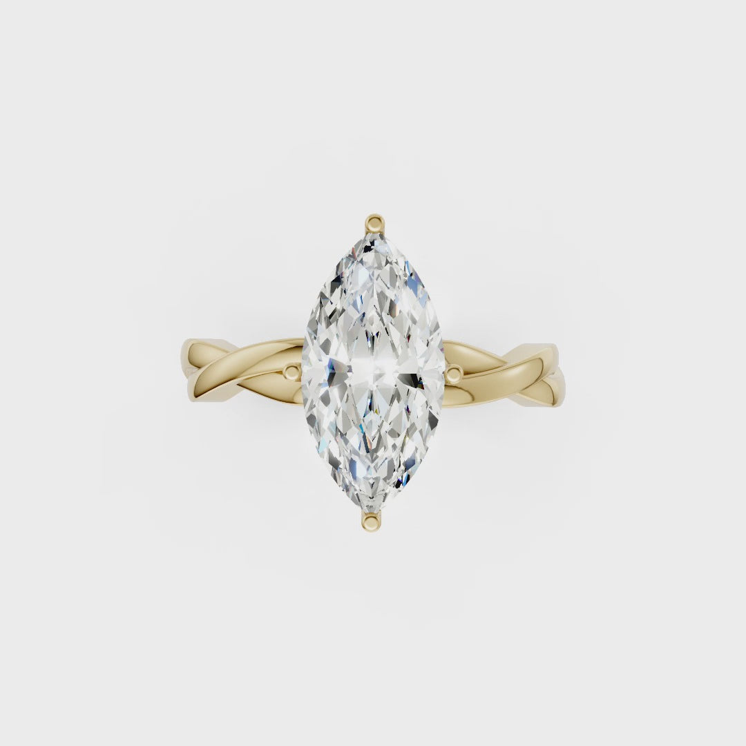 Marquise Cut Diamond Crisscross Ring