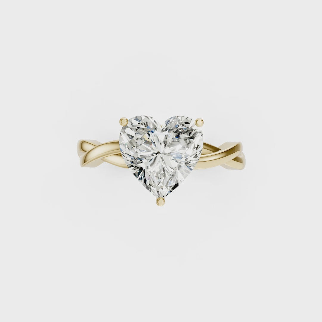 Heart Cut Diamond Crisscross Ring