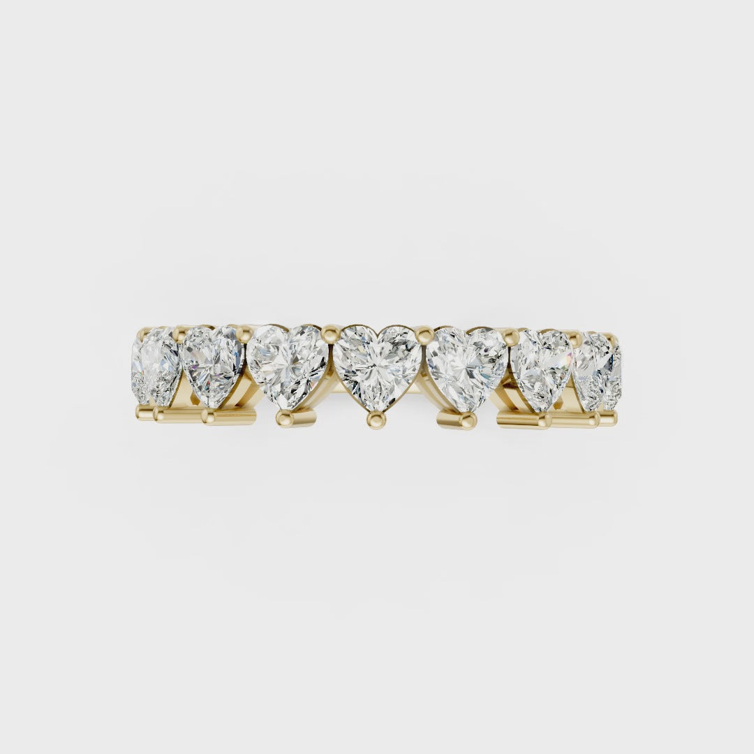 Heart Diamond Half Eternity Band