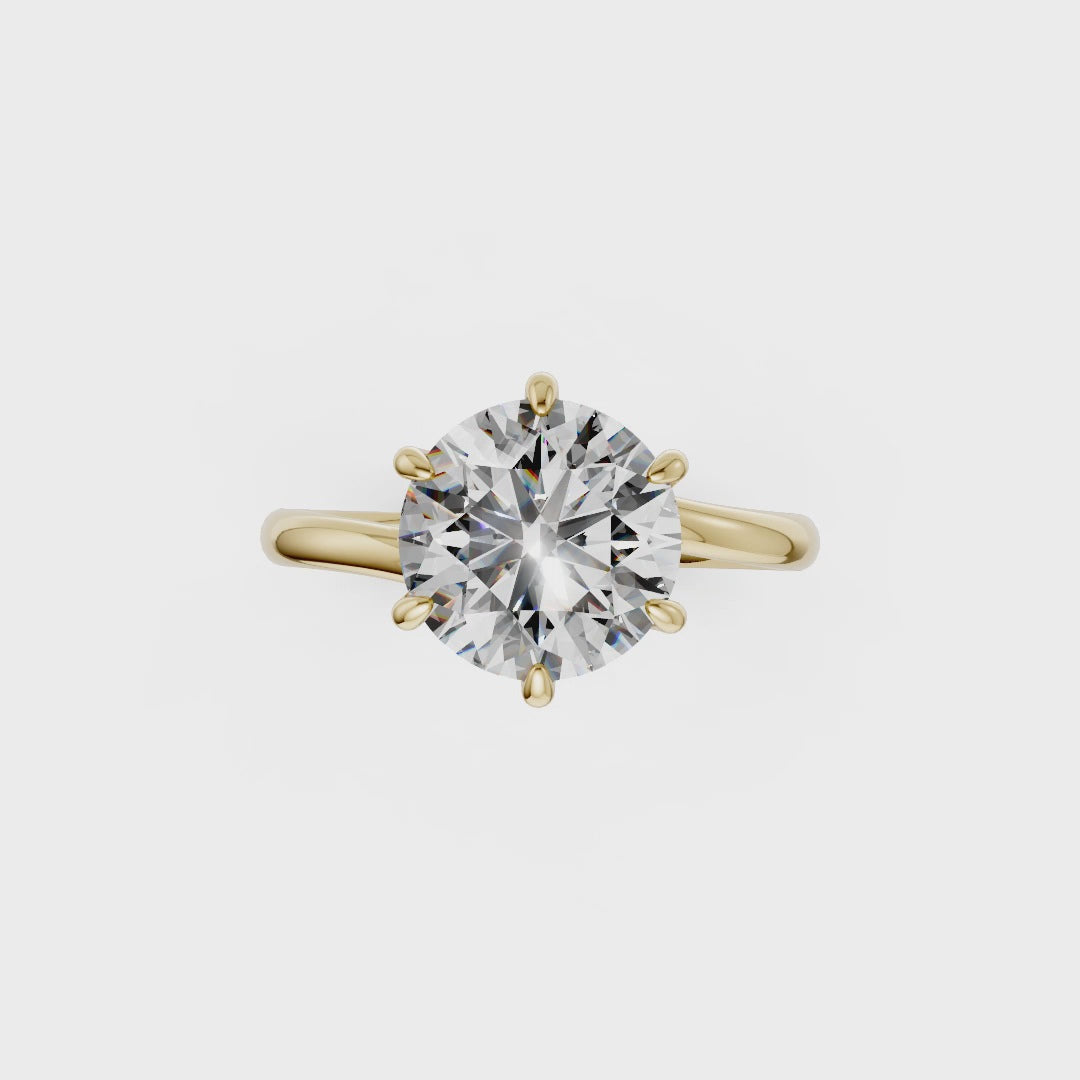 Round Diamond Bypass Shank Solitaire Ring