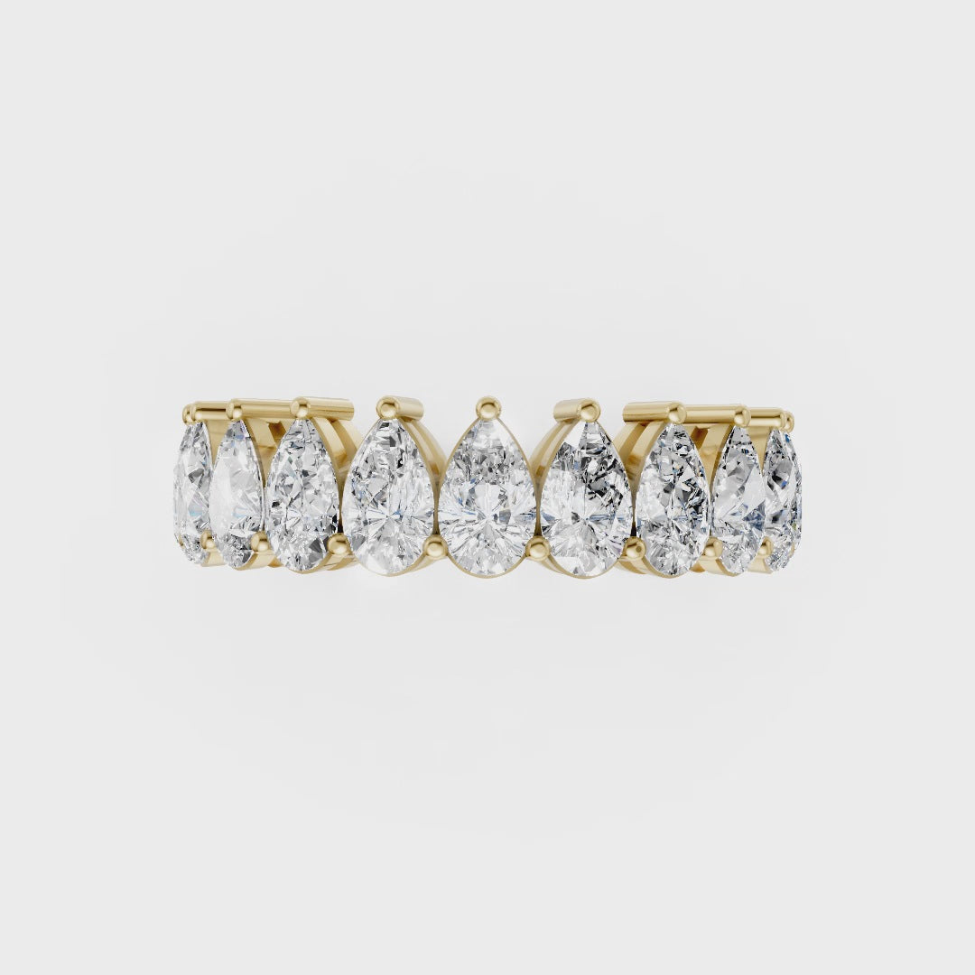 Pear Diamond Half Eternity Band