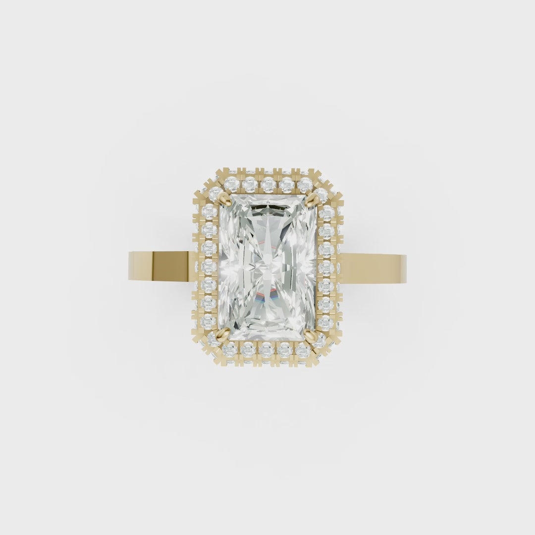 Radiant Diamond Double Halo Ring