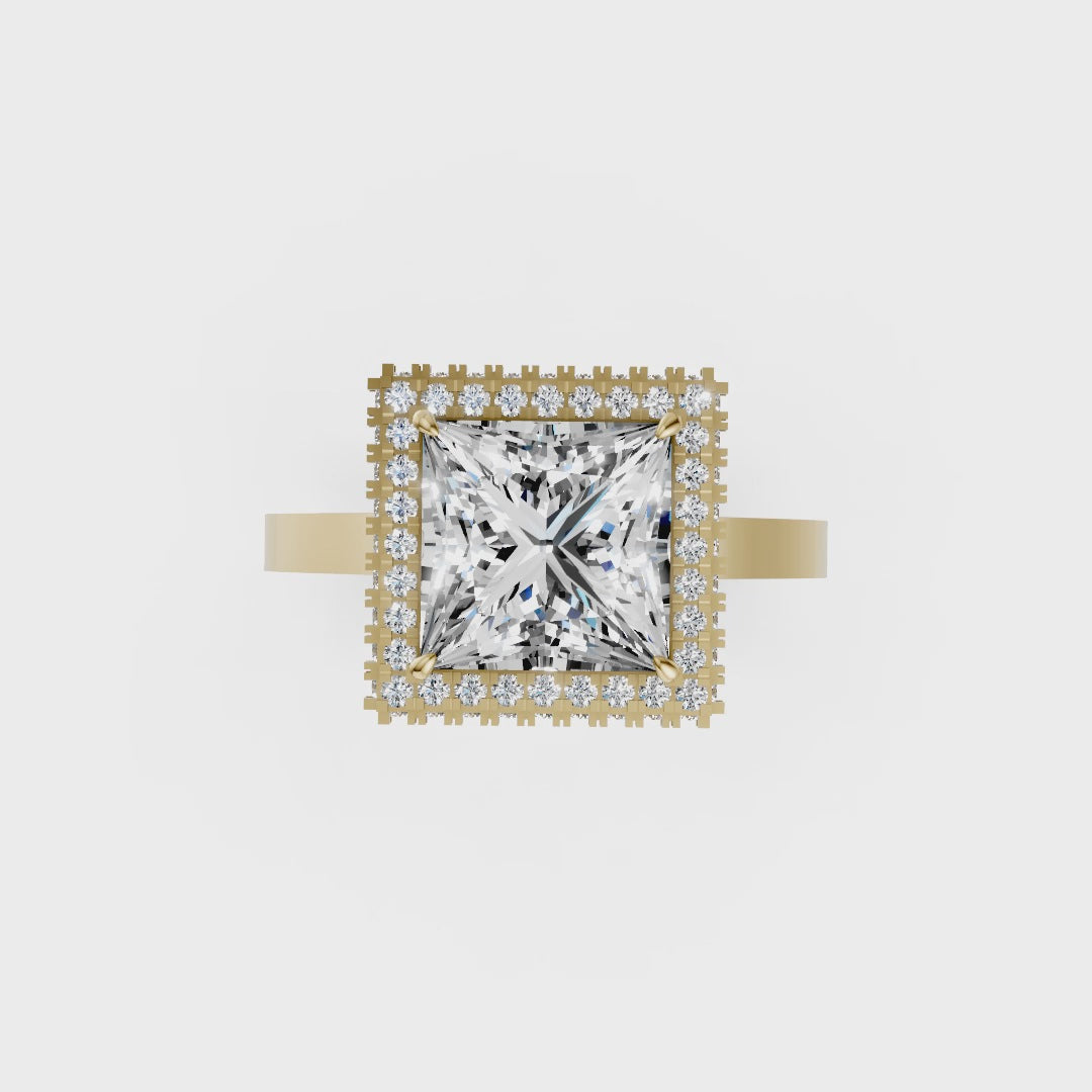 Princess Diamond Double Halo Ring