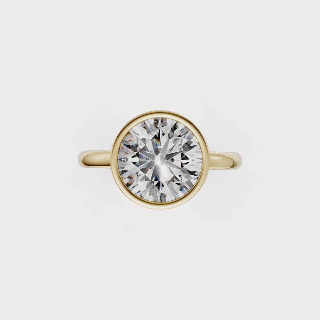 Round Solitaire Bezel Ring