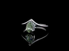 Pear Cut Curved Shape Solitaire Ring