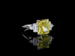 Canary Yellow Radiant Cathedral Style Ring