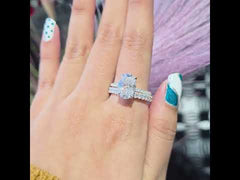 Oval Cut Half Eternity Bridal Ring Set