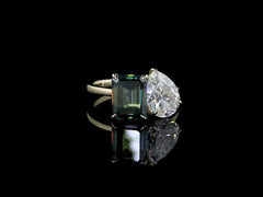 Emerald & Pear Diamond Toi-Et-Moi Ring